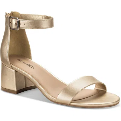 Style & Co Janiee Womens Faux Leather Metallic Block Heel In Platino
