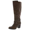 Style & Co Jomaris Womens Mixed Media Block Heel Boot In Grey