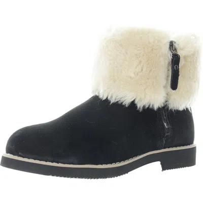 Style & Co Kalliees Womens Faux Fur Lined Faux Fur Shearling Boots In Black