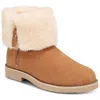 Style & Co Kalliees Womens Suede Faux Fur Ankle Boots In Pink
