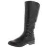 Style & Co Kindell Womens Faux Leather Wide Calf Knee-high Boots In Black