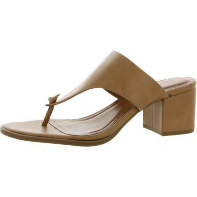 Style & Co Kinsleyy Womens Padded Insole Thong Heel Sandals In Brown