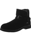 Style & Co Womens Suede Buckle Shearling Boots In Black