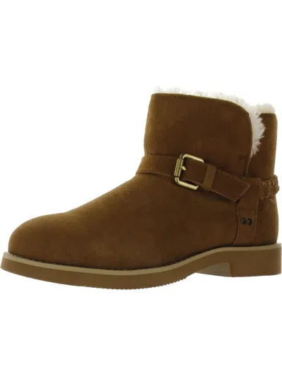 Style & Co Korri Womens Faux Suede Buckle Winter & Snow Boots In Brown
