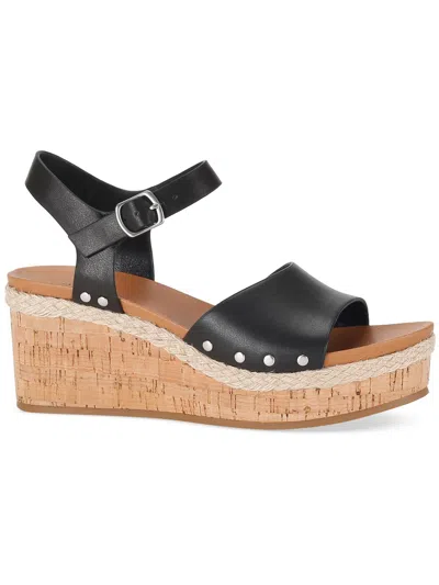 Style & Co Laceyy Womens Faux Leather Ankle Strap Wedge Sandals In Multi