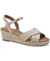 Style & Co Womens Buckle Manmade Platform Sandals In Light Gold