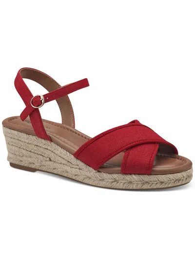 Style & Co Leahh Womens Canvas Metallic Espadrilles In Red Canvas