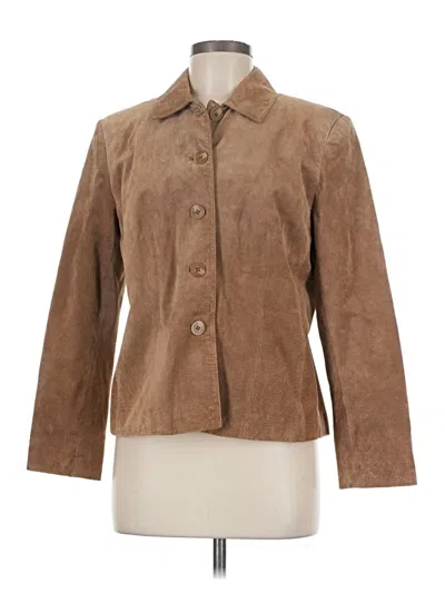 Pre-owned Style & Co Leather Jacket In Brown