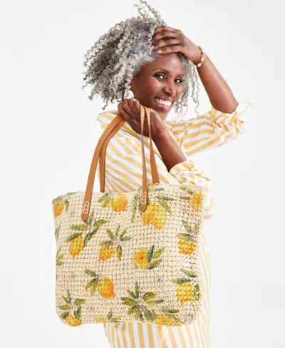 Style & Co Lemon Straw Tote, Created For Macy's In Brown