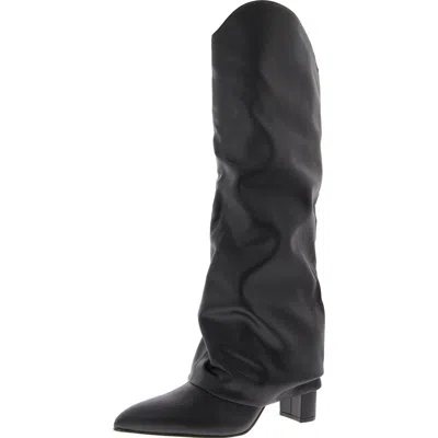 Style & Co Lindey3 Womens Slouchy Leather Knee-high Boots In Black