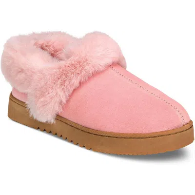 Style & Co Lolaa Womens Faux Fur Suede Loafer Slippers In Gold