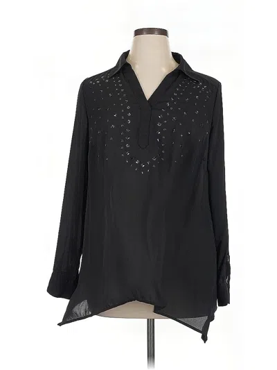 Pre-owned Style & Co Long Sleeve Blouse In Black