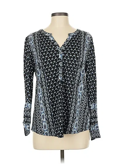 Pre-owned Style & Co Long Sleeve Blouse In Black