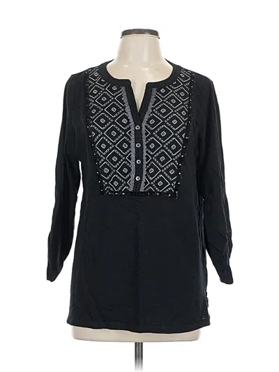 Pre-owned Style & Co Long Sleeve Blouse In Black