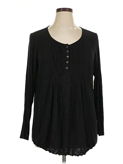 Pre-owned Style & Co Long Sleeve Blouse In Black