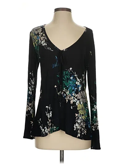 Pre-owned Style & Co Long Sleeve Blouse In Black