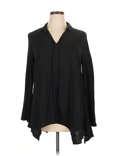 Pre-owned Style & Co Long Sleeve Blouse In Black