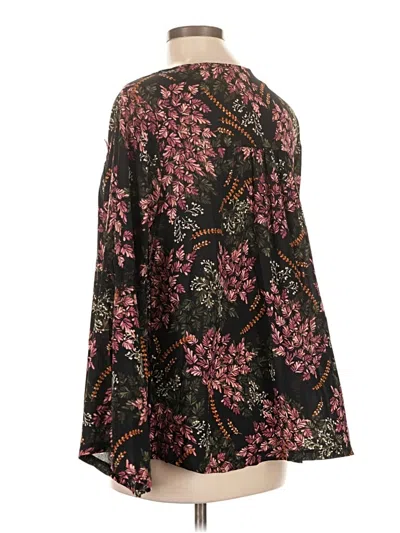 Pre-owned Style & Co Long Sleeve Blouse In Black