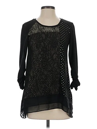 Pre-owned Style & Co Long Sleeve Blouse In Black