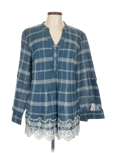 Pre-owned Style & Co Long Sleeve Blouse In Blue