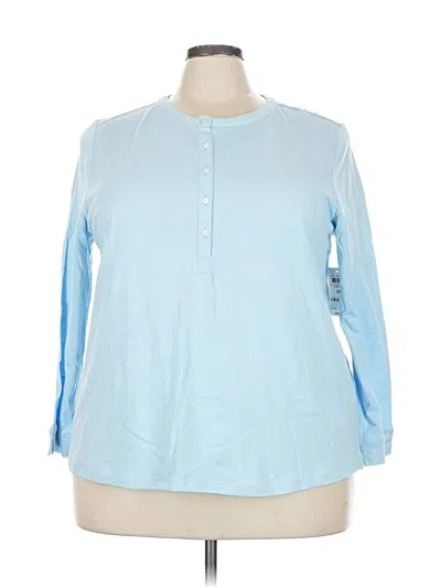 Style & Co Long Sleeve Blouse In Blue