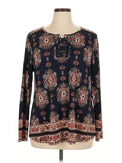 Pre-owned Style & Co Long Sleeve Blouse In Blue