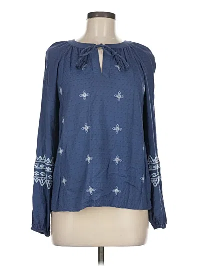 Pre-owned Style & Co Long Sleeve Blouse In Blue