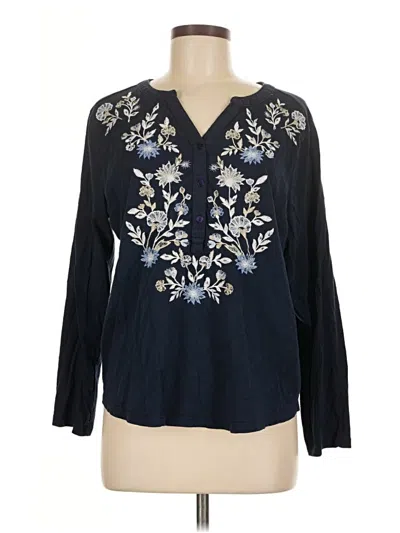 Pre-owned Style & Co Long Sleeve Blouse In Blue