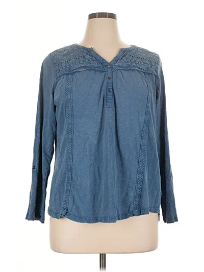 Pre-owned Style & Co Long Sleeve Blouse In Blue