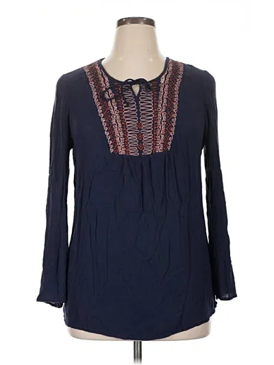 Pre-owned Style & Co Long Sleeve Blouse In Blue