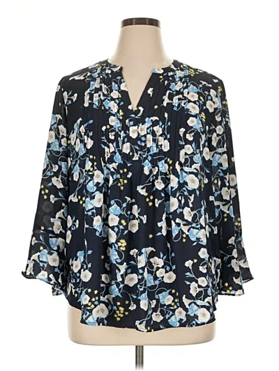 Pre-owned Style & Co Long Sleeve Blouse In Blue