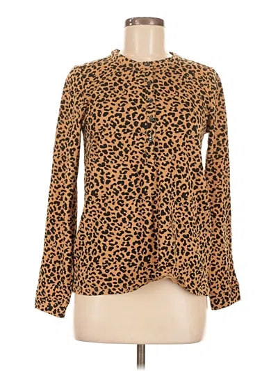 Pre-owned Style & Co Long Sleeve Blouse In Brown