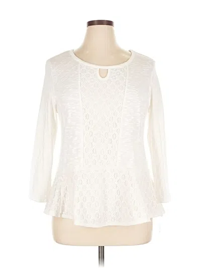 Pre-owned Style & Co Long Sleeve Blouse In Ivory