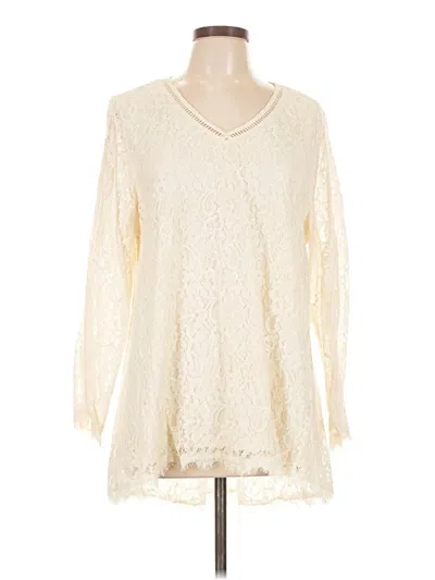 Pre-owned Style & Co Long Sleeve Blouse In Ivory