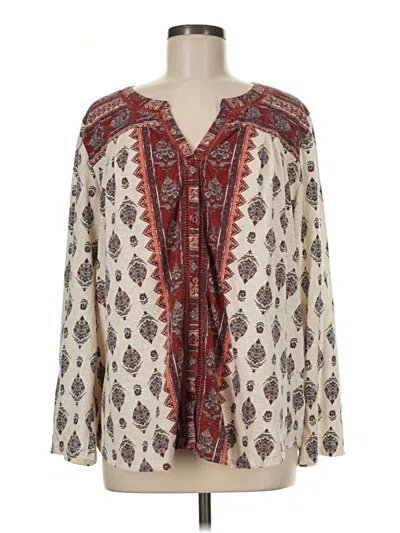 Pre-owned Style & Co Long Sleeve Blouse In Ivory