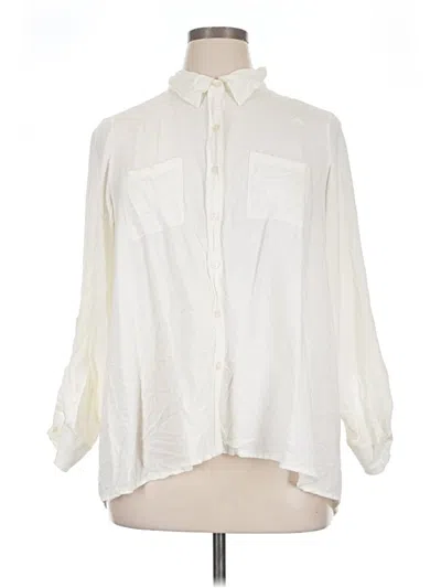 Pre-owned Style & Co Long Sleeve Blouse In Ivory