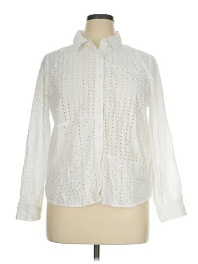 Pre-owned Style & Co Long Sleeve Blouse In Ivory