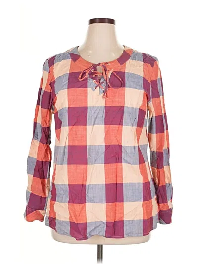 Pre-owned Style & Co Long Sleeve Blouse In Orange