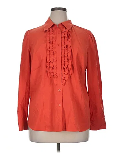 Pre-owned Style & Co Long Sleeve Blouse In Orange