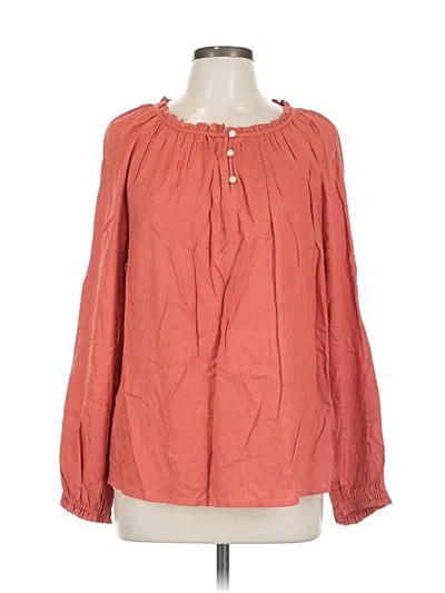 Pre-owned Style & Co Long Sleeve Blouse In Pink