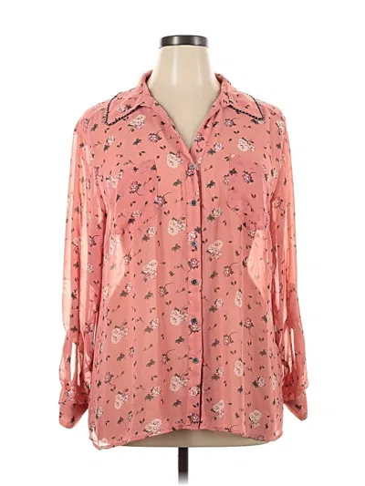 Pre-owned Style & Co Long Sleeve Blouse In Pink