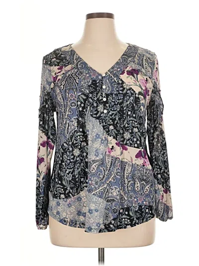 Pre-owned Style & Co Long Sleeve Blouse In Purple