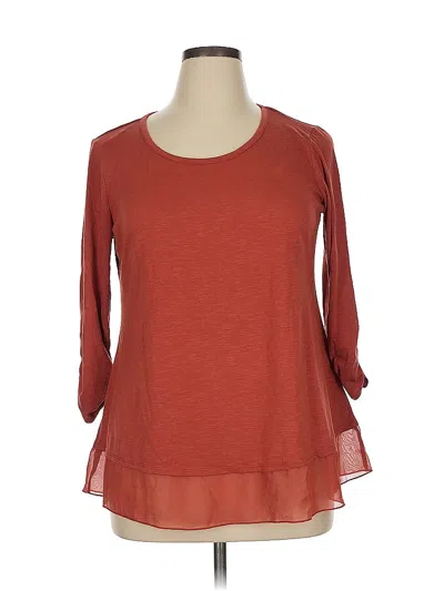 Pre-owned Style & Co Long Sleeve Blouse In Red