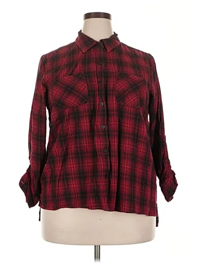 Pre-owned Style & Co Long Sleeve Blouse In Red