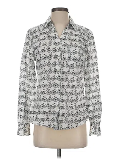 Pre-owned Style & Co Long Sleeve Blouse In Silver