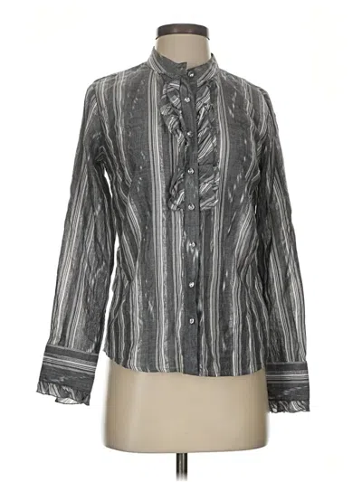 Pre-owned Style & Co Long Sleeve Blouse In Silver