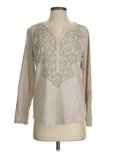 Pre-owned Style & Co Long Sleeve Blouse In Tan