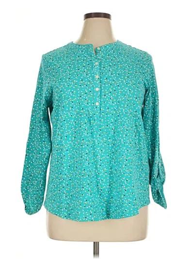Pre-owned Style & Co Long Sleeve Blouse In Teal
