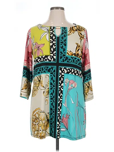 Pre-owned Style & Co Long Sleeve Blouse In Teal