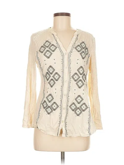 Pre-owned Style & Co Long Sleeve Blouse In White